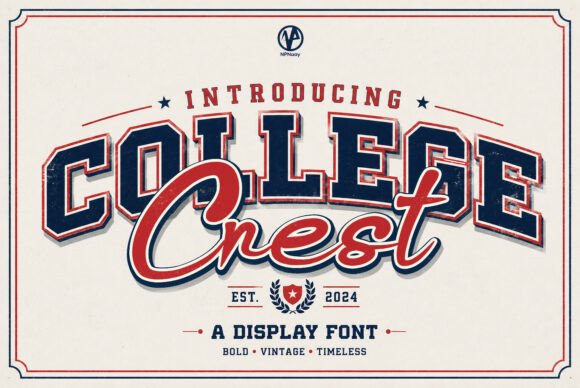 College Crest: A Sporty Display Font for Strong Collegiate Branding
