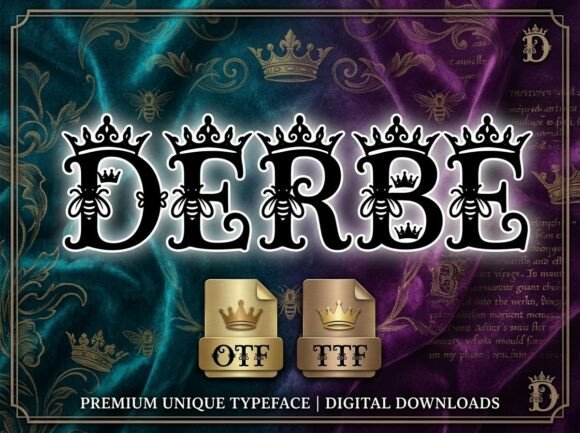 Derbe: A Font That Merges Royal Elegance with Whimsical Nature