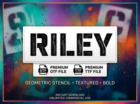Riley Font for Bold, Industrial Designs